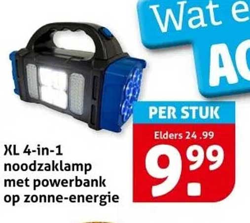 XL 4-in-1 noodzaklamp met powerbank op zonne-energie