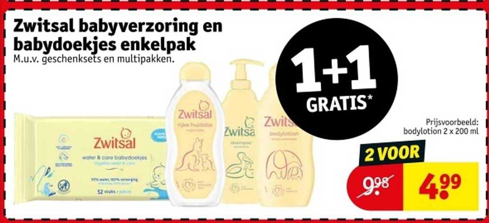 Zwitsal babyverzorging en babydoekjes enkelpak