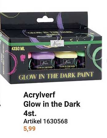 Acrylverf Glow in the Dark 4st.