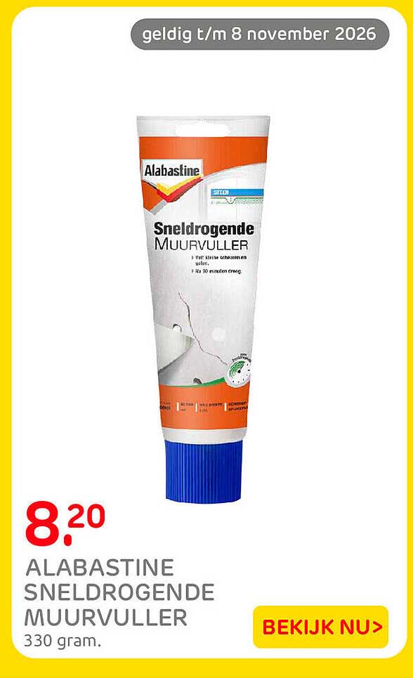 ALABASTINE SNELDROGENDE MUURVULLER
