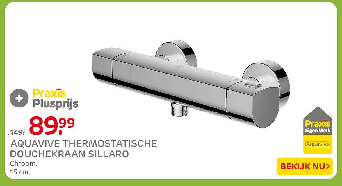 Aquavive thermostatische douchekraan Sillaro