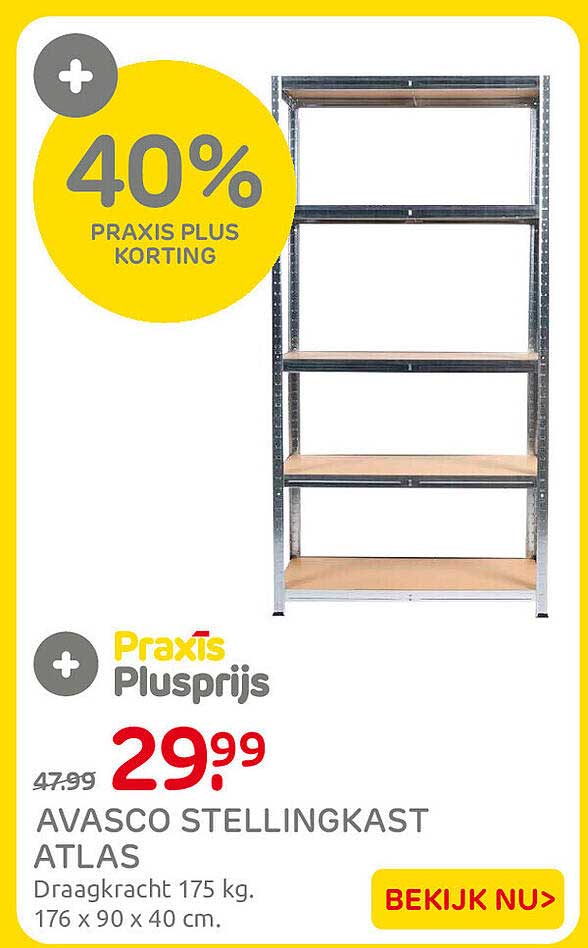 AVASCO STELLINGKAST ATLAS 40% PRAXIS PLUS KORTING