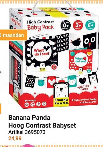 Banana Panda Hoog Contrast Babyset