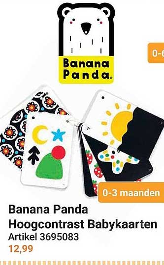 Banana Panda Hoogcontrast Babykaarten
