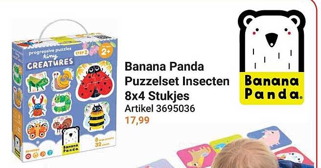 Banana Panda Puzzelset Insecten 8x4 Stukjes