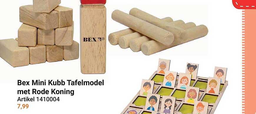 Bex Mini Kubb Tafelmodel met Rode Koning Artikel 1410004