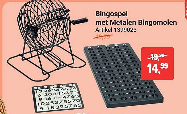 Bingospel met Metalen Bingomolen Artikel 1399023