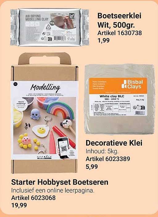 Boetseerklei Wit, 500gr.