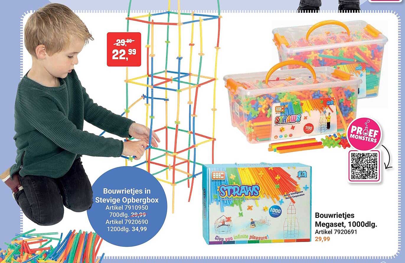 Bouwrietjes in Stevige Opbergbox Artikel 7910950 700dlg. Artikel 7920690 1200dlg. 34,99