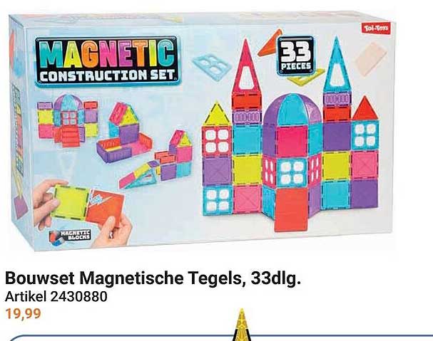 Bouwset Magnetische Tegels, 33dlg.