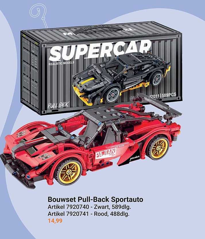 Bouwset Pull-Back Sportauto