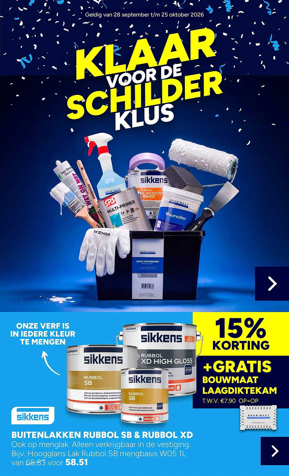 BUITENLAKKEN RUBBOL SB & RUBBOL XD +GRATIS BOUWMAAT LAAGDIKTEKAM