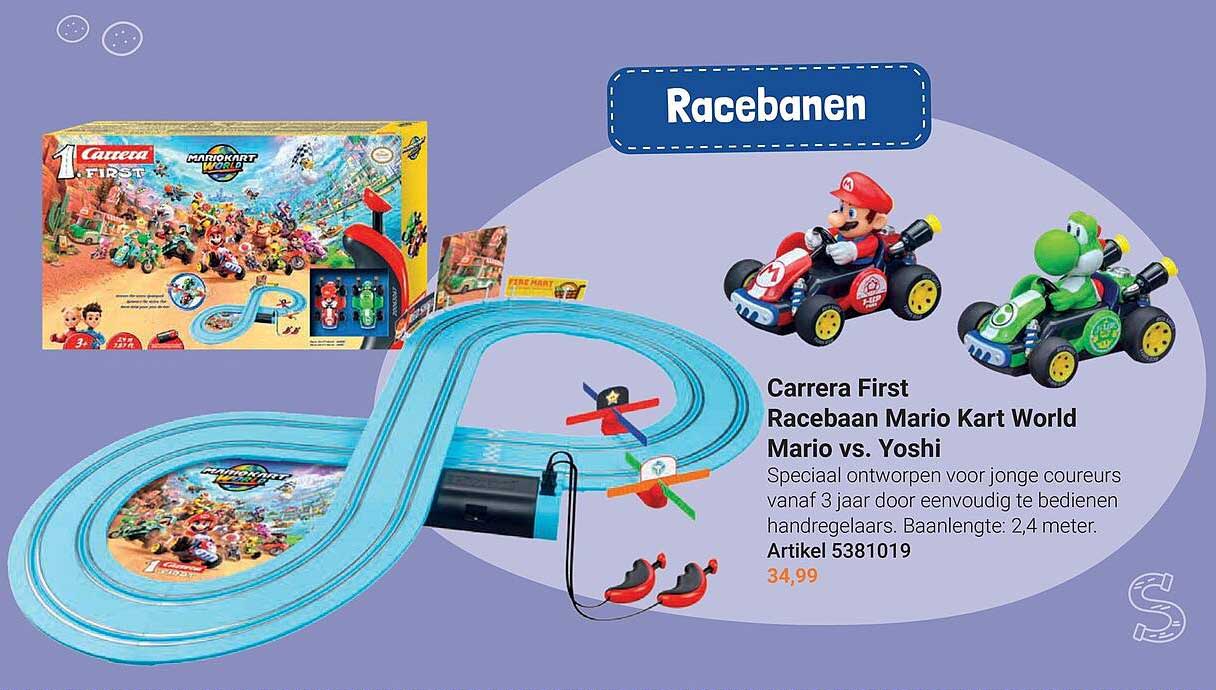 Carrera First Racebaan Mario Kart World Mario vs. Yoshi