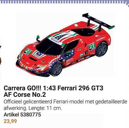 Carrera GO!!! 1:43 Ferrari 296 GT3 AF Corse No.2