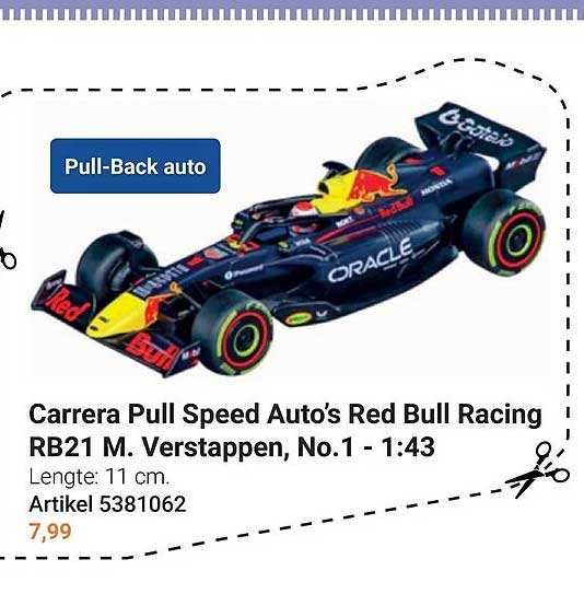 Carrera Pull Speed Auto's Red Bull Racing RB21 M. Verstappen, No.1 - 1:43