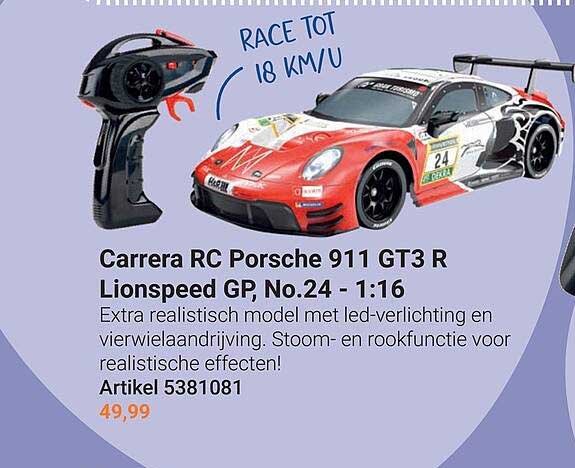 Carrera RC Porsche 911 GT3 R Lionspeed GP, No.24 - 1:16