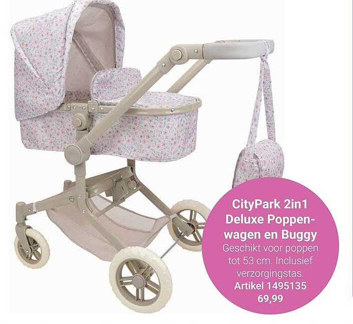CityPark 2in1 Deluxe Poppenwagen en Buggy