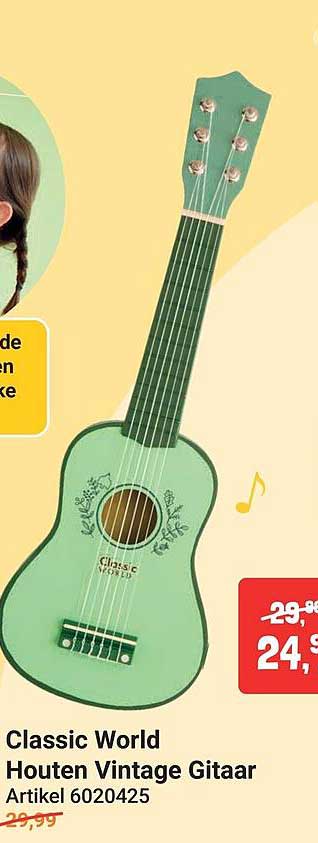Classic World Houten Vintage Gitaar