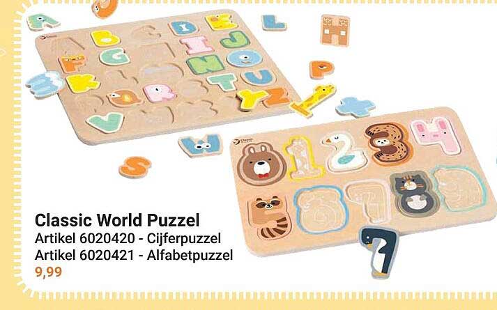 Classic World Puzzel Artikel 6020420 - Cijferpuzzel Artikel 6020421 - Alfabetpuzzel