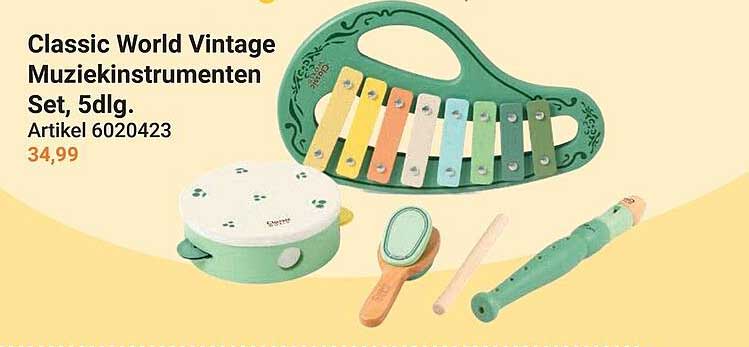 Classic World Vintage Muziekinstrumenten Set, 5dlg. Artikel 6020423
