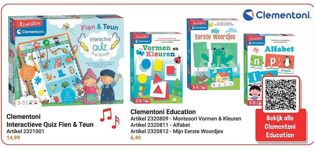 Clementoni Interactieve Quiz Fien & Teun