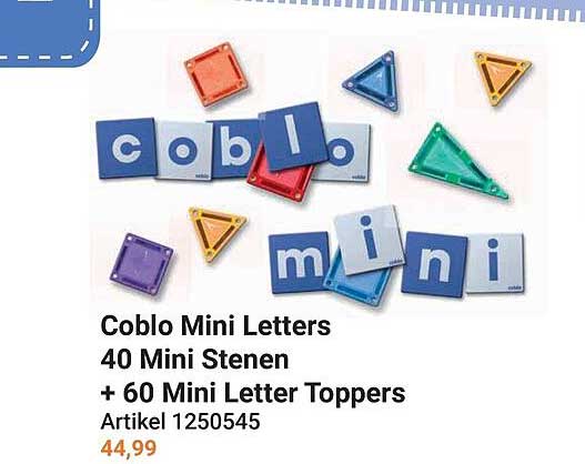 Coblo Mini Letters 40 Mini Stenen + 60 Mini Letter Toppers Artikel 1250545