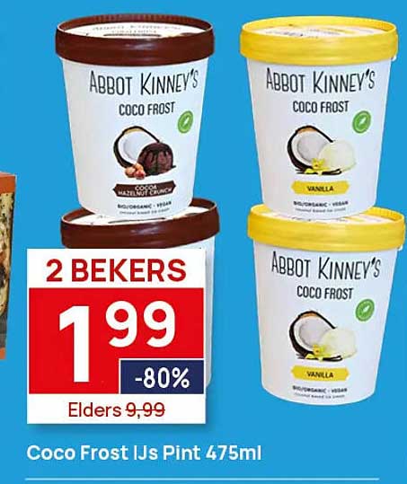 Coco Frost IJs Pint 475ml 2 BEKERS -80%