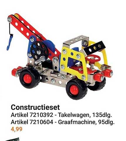Constructieset Artikel 7210392 - Takelwagen, 135dlg. Artikel 7210604 - Graafmachine, 95dlg.
