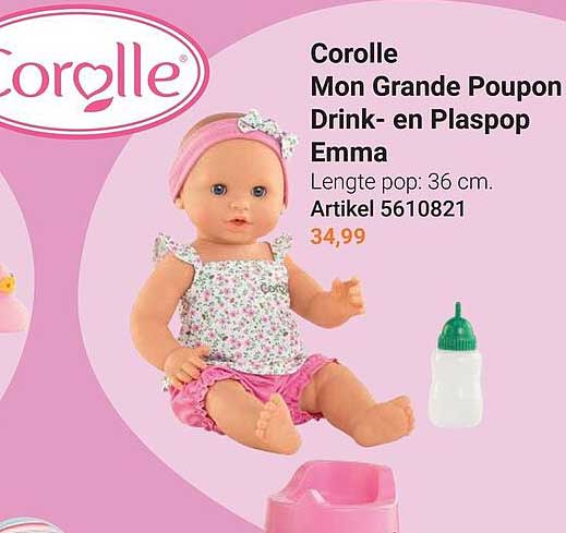 Corolle Mon Grande Poupon Drink- en Plaspop Emma