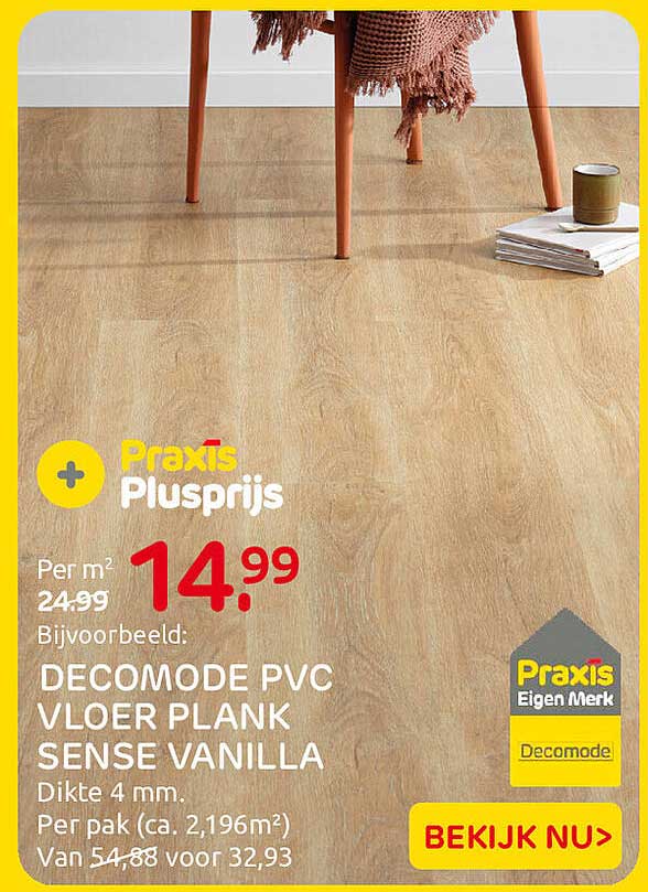 DECOMODE PVC VLOER PLANK SENSE VANILLA
