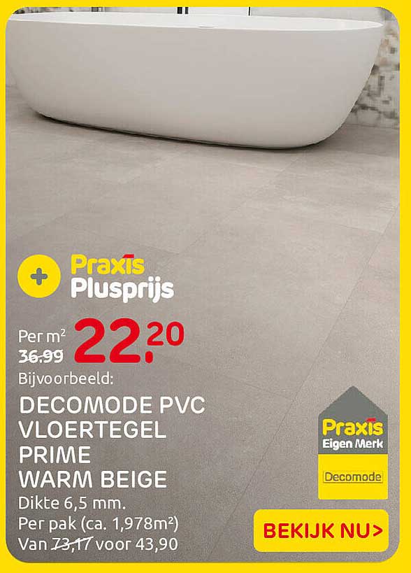 Decomode PVC vloertegel Prime warm beige
