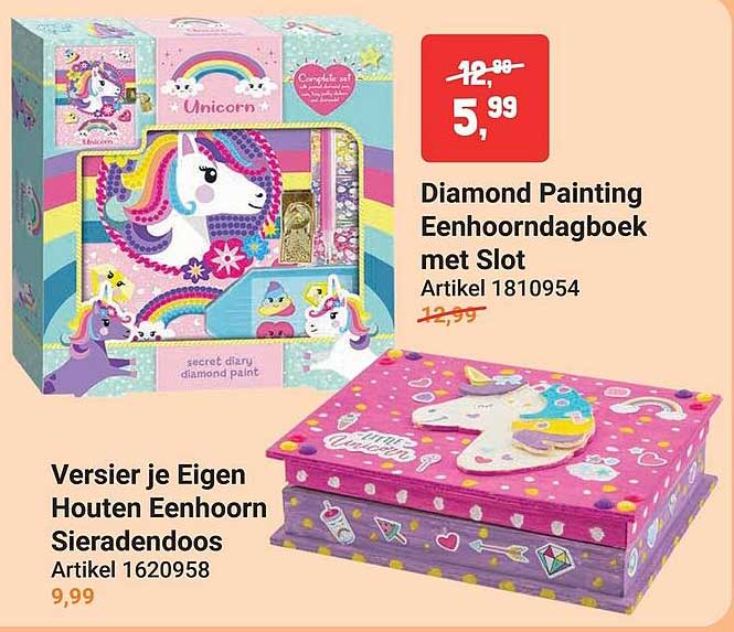 Diamond Painting Eenhoorndagboek met Slot