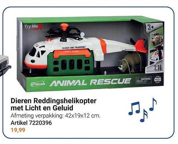 Dieren Reddingshelikopter met Licht en Geluid