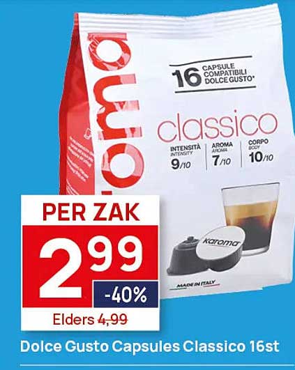 Dolce Gusto Capsules Classico 16st -40%