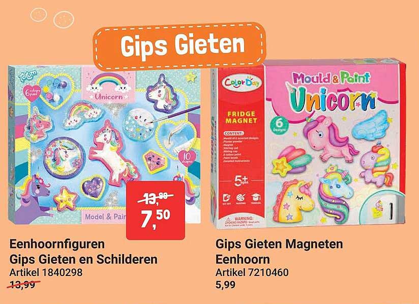 Eenhoornfiguren Gips Gieten en Schilderen