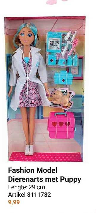 Fashion Model Dierenarts met Puppy