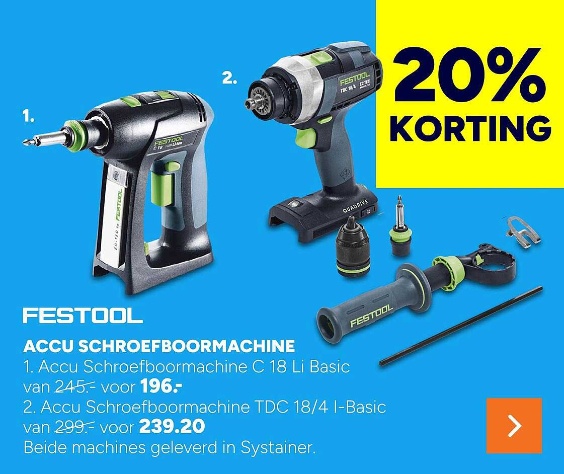 Festool Accu Schroefboormachine C 18 Li Basic