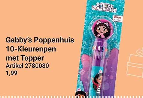 Gabby's Poppenhuis 10-Kleurenpen met Topper