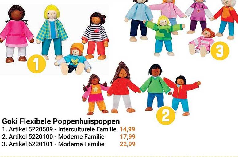 Goki Flexibele Poppenhuispoppen