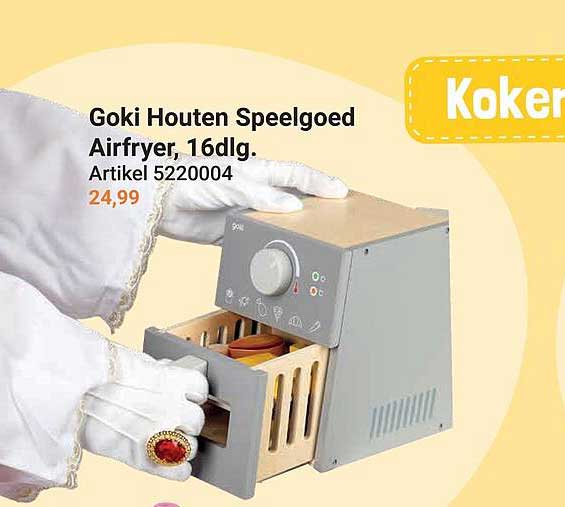 Goki Houten Speelgoed Airfryer, 16dlg.