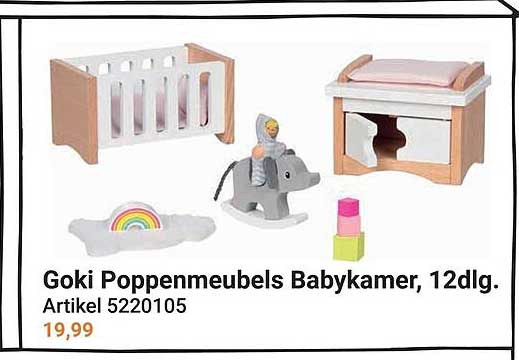 Goki Poppenmeubels Babykamer, 12dlg.