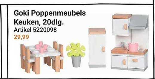 Goki Poppenmeubels Keuken, 20dlg. Artikel 5220098