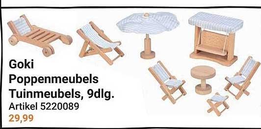Goki Poppenmeubels Tuinmeubels, 9dlg. Artikel 5220089