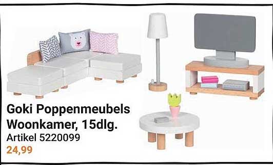 Goki Poppenmeubels Woonkamer, 15dlg.