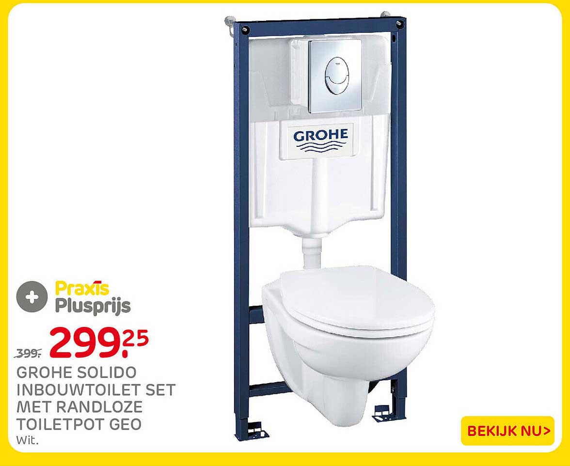 GROHE SOLIDO INBOUTTOILET SET MET RANDLOZE TOILETPOT GEO