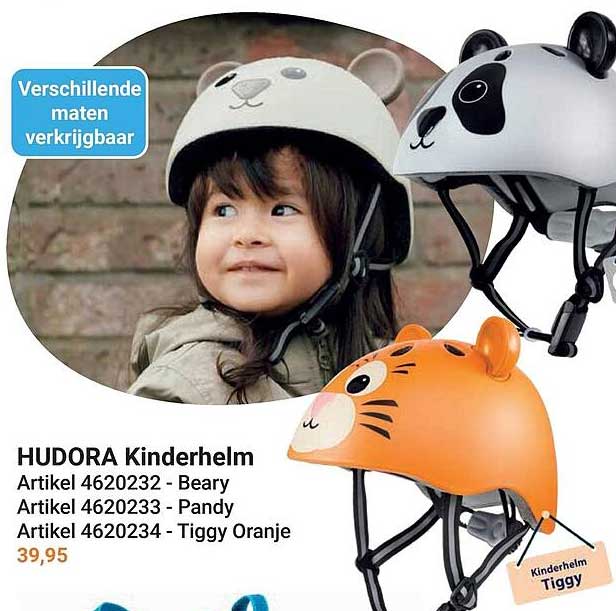 HUDORA Kinderhelm Artikel 4620232 - Beary Artikel 4620233 - Pandy Artikel 4620234 - Tiggy Oranje
