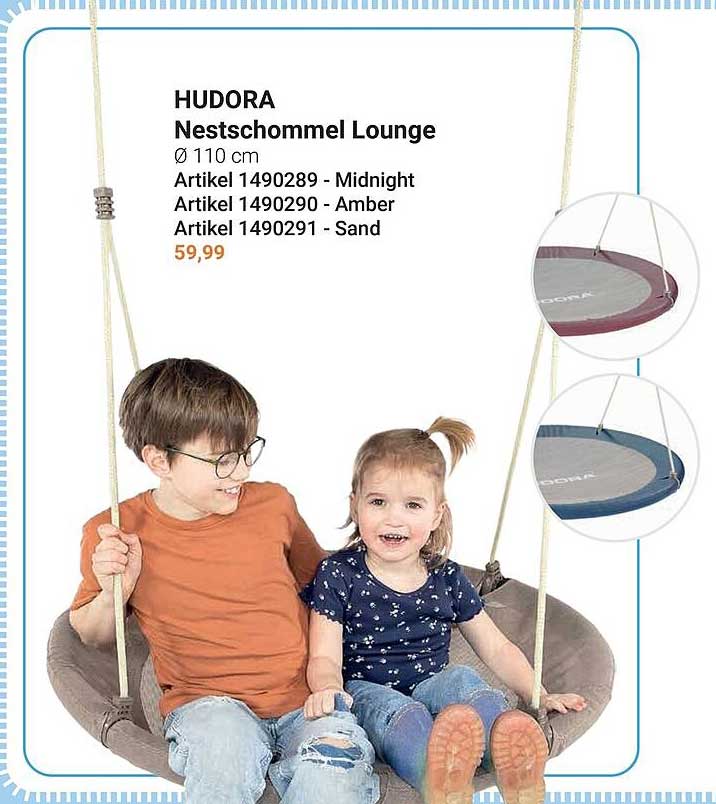 HUDORA Nestschommel Lounge Ø 110 cm Artikel 1490289 - Midnight Artikel 1490290 - Amber Artikel 1490291 - Sand