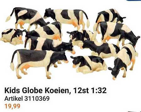 Kids Globe Koeien, 12st 1:32 Artikel 3110369