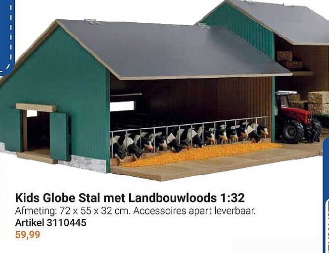 Kids Globe Stal met Landbouwloods 1:32