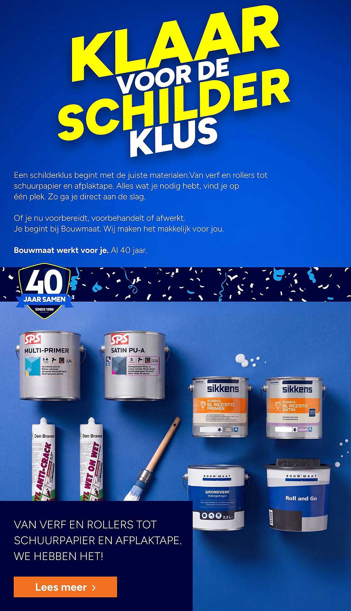 KLAAR VOOR DE SCHILDER KLUS